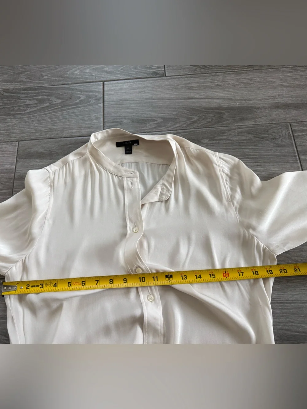 J crew|SILK Off White Long-Sleeve Ivory Button-Front Bodysuit•••Size 10,Drapey